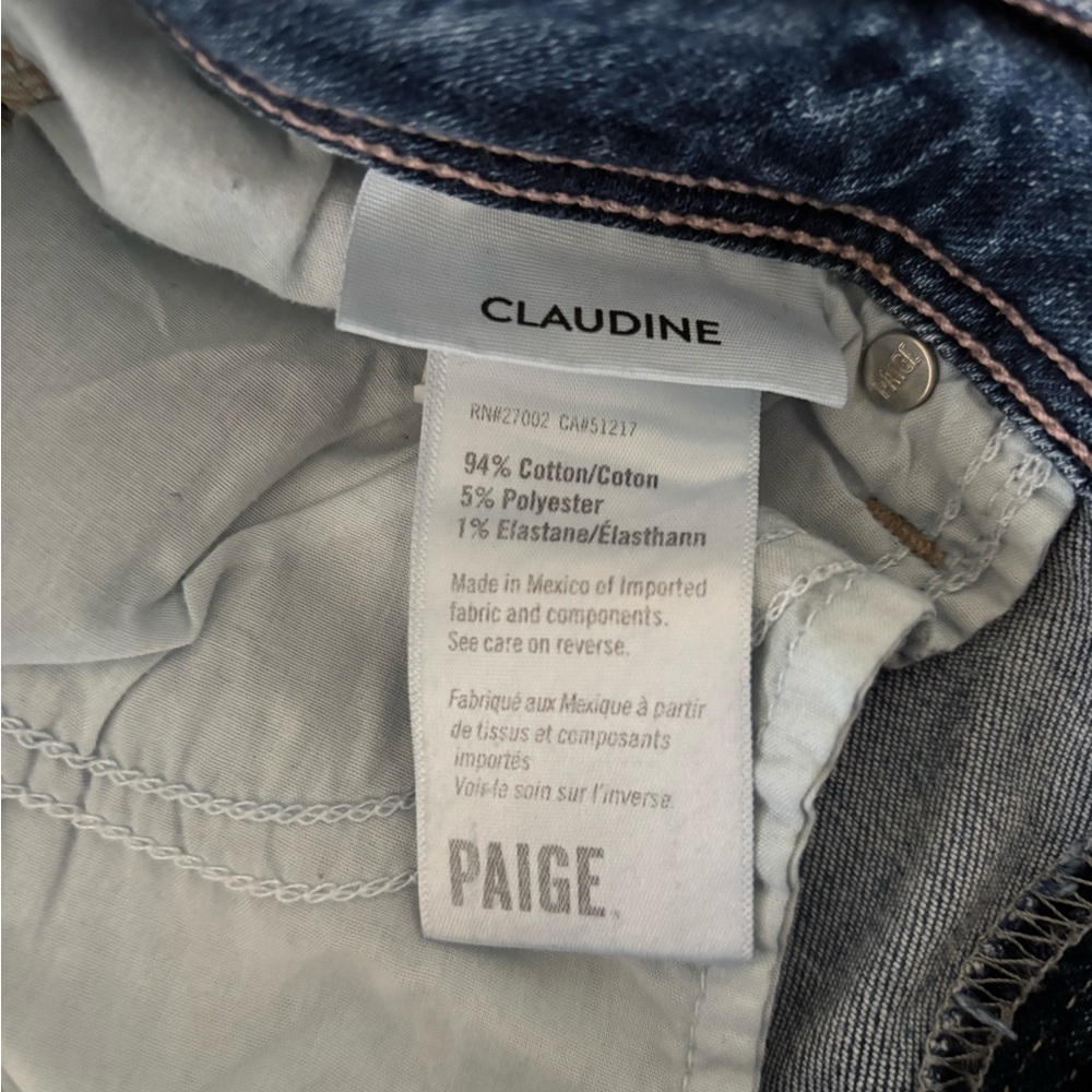 PAIGE Blue Flare Wide Leg Jeans Classic Denim - Picture 7 of 14